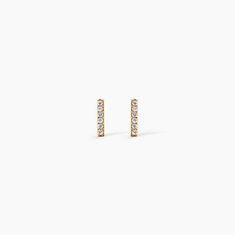 Boucles D'Oreilles Puces Carmelia Plaqu&eacute; Or Jaune Oxyde De Zirconium - Puces Femme | Marc Orian