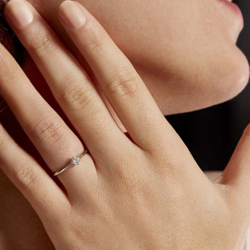Bague Solitaire Samantha Or Blanc Diamant - Bagues Solitaire Femme | Marc Orian