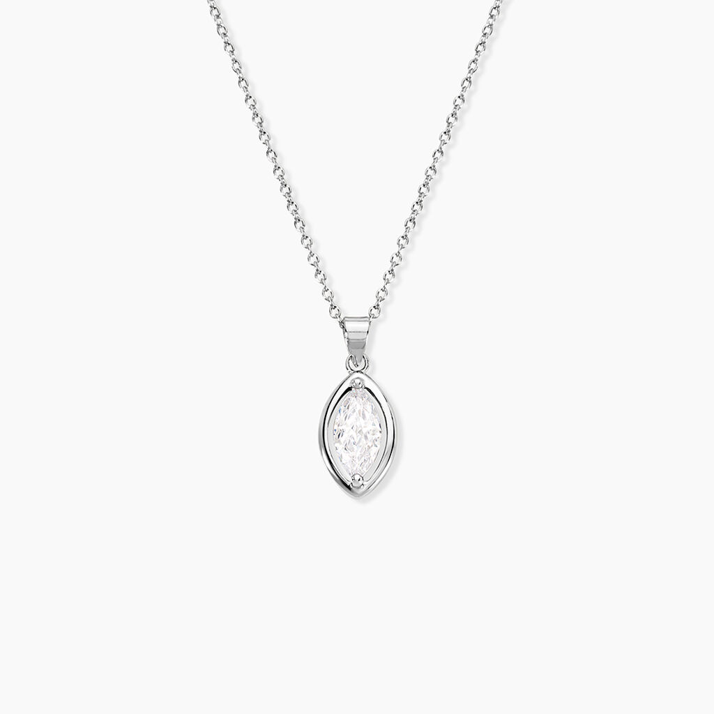 Collier Arone Argent Blanc Oxyde De Zirconium - Colliers avec pierres Femme | Marc Orian