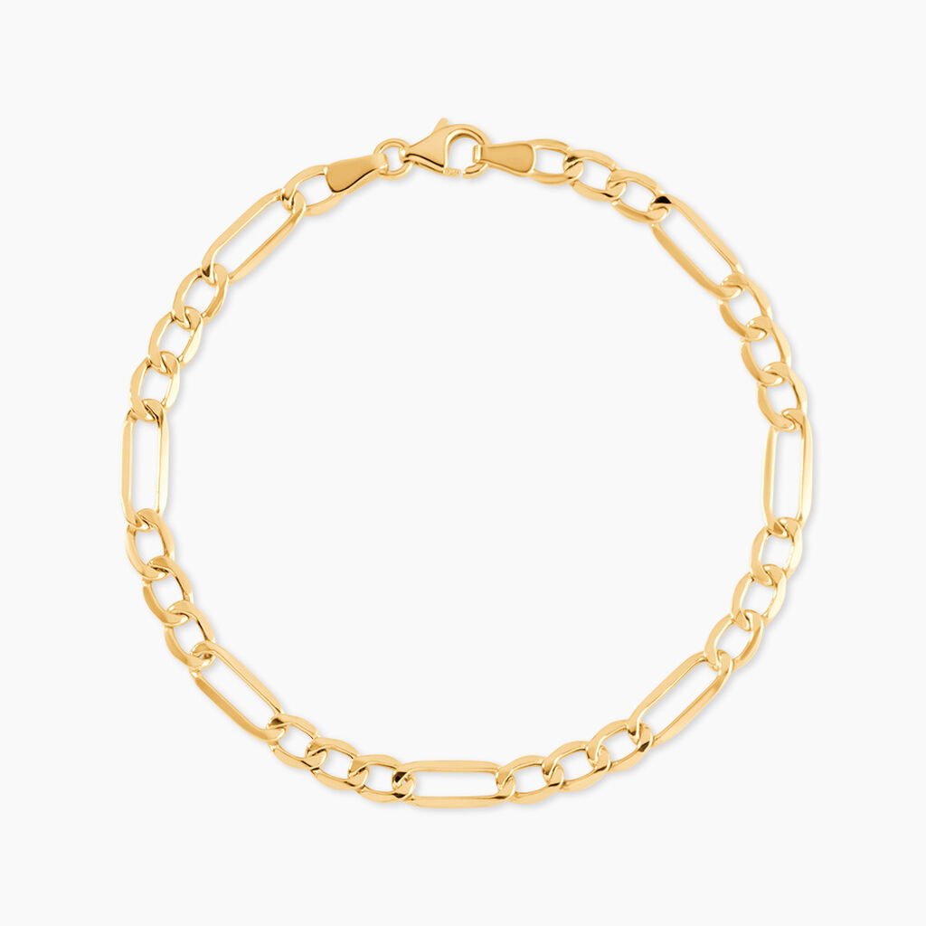 Bracelet Or Jaune Maille Altern&eacute;e 1/3 - Bracelets mailles Femme | Marc Orian