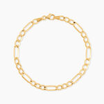 Bracelet Or Jaune Maille Altern&eacute;e 1/3 - Bracelets mailles Femme | Marc Orian