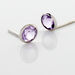Boucles D'oreilles Puces Edy Serti Clos Or Blanc Amethyste - Puces Femme | Marc Orian