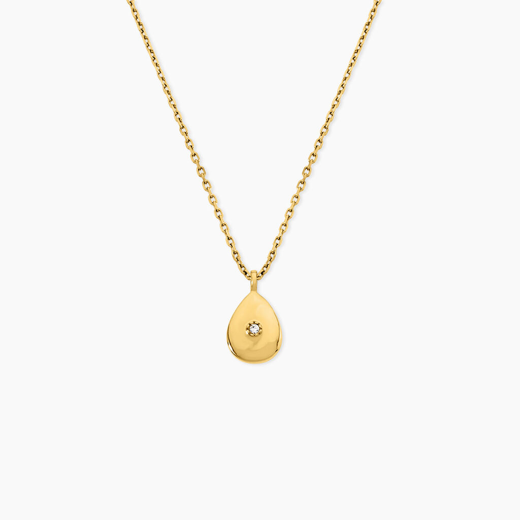 Collier Amale Acier Jaune Oxyde De Zirconium - Colliers avec pierres Femme | Marc Orian