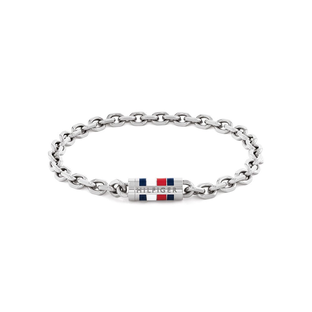 Bracelet Tommy Hilfiger Bruce Chain Acier Blanc - Bracelets chaînes Homme | Marc Orian