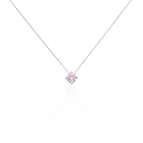 Collier Solitaire Argent Blanc Rio Santa Teresa Oxyde De Zirconium - Colliers solitaires Femme | Marc Orian