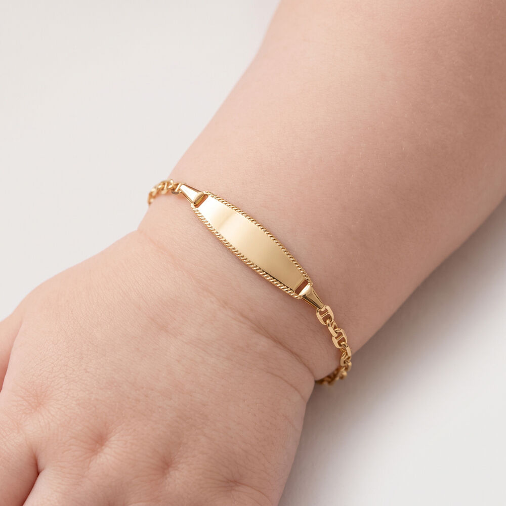 Bracelet Identit&eacute; Fanelia Maille Marine Or Jaune - Gourmettes Enfant | Marc Orian