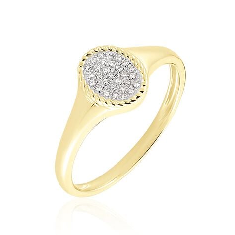 Chevalière Raza Or Jaune Diamant - Chevalières Femme | Marc Orian