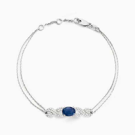Bracelet Oceania Or Blanc Saphir Et Diamant - Bracelets chaînes Femme | Marc Orian