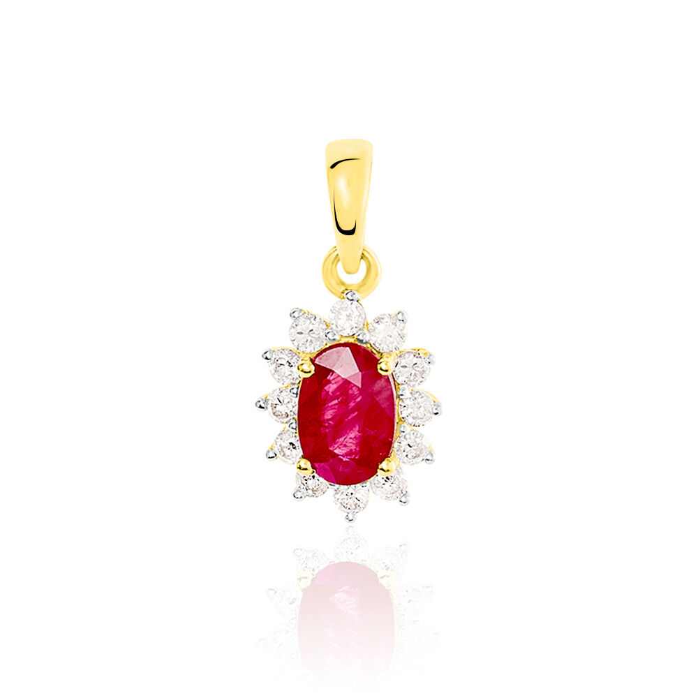 Pendentif Or Jaune Rubis Diamants - Pendentifs Femme | Marc Orian
