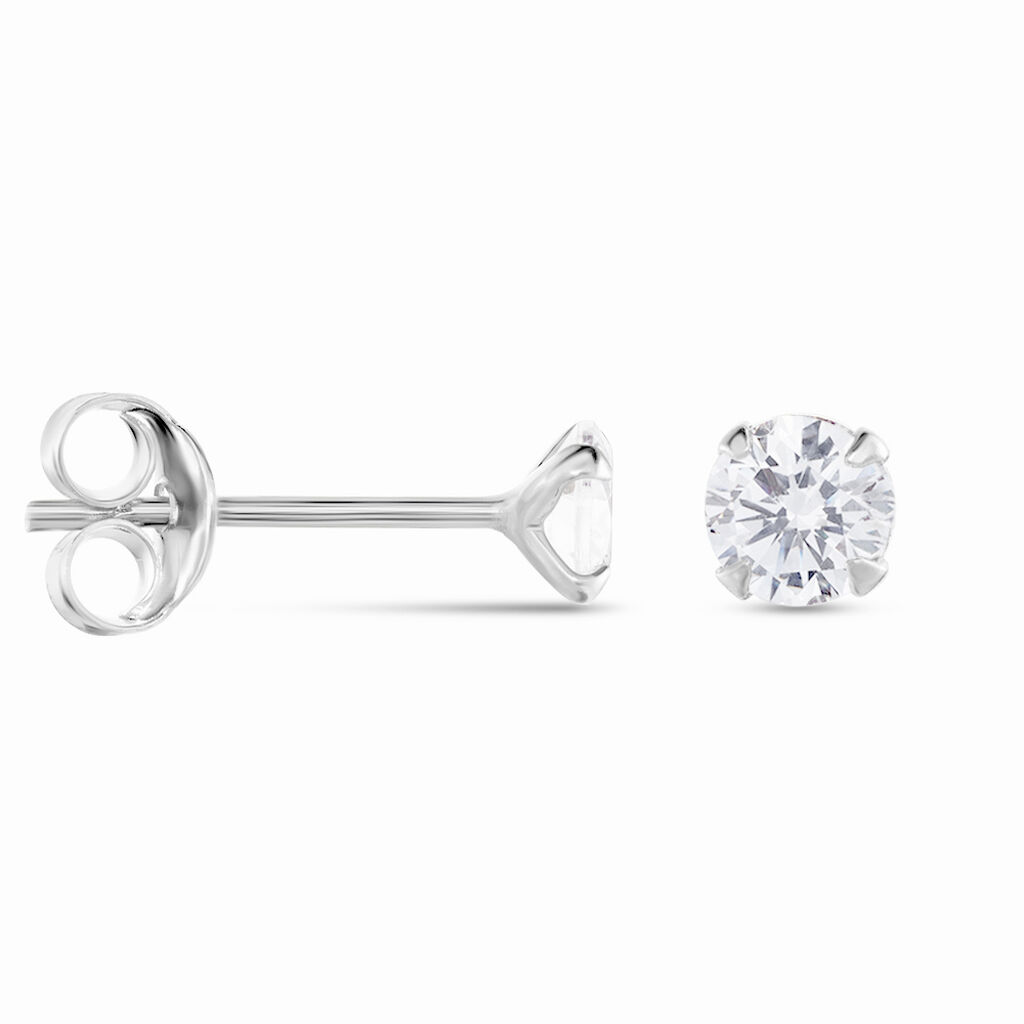 Boucles D'oreilles Puces Laena Argent Blanc Oxyde De Zirconium - Clous d'oreilles Femme | Marc Orian