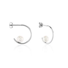Créoles Ouvertes Argent Teloi Perles De Culture - Boucles d'oreilles Créoles Femme | Marc Orian