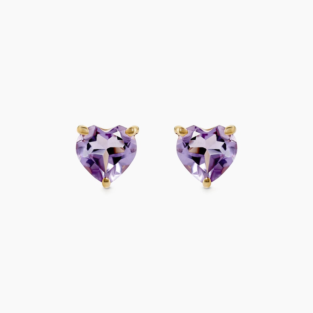 Boucles D'oreilles Puces Salona Or Jaune Amethyste - Puces Femme | Marc Orian