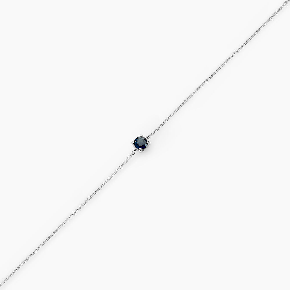 Bracelet Or Blanc Onora Saphir - Bracelets chaînes Femme | Marc Orian