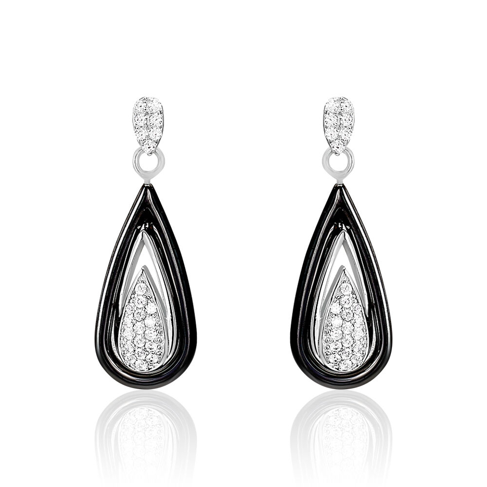 Boucles D'oreilles Pendantes Marina Cera Argent  Céramique Et Oxyde - Pendantes Femme | Marc Orian