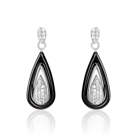 Boucles D'oreilles Pendantes Marina Cera Argent  Céramique Et Oxyde - Pendantes Femme | Marc Orian