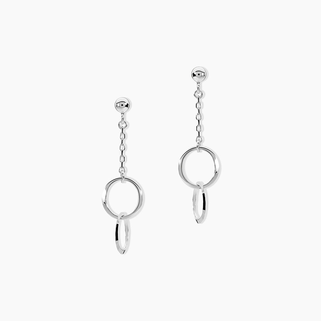 Boucles D'oreilles Pendantes Coline Argent Blanc - Pendantes Femme | Marc Orian