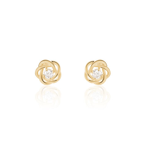 Boucles D'oreilles Puces Djanaelle Plaqué Or Jaune Oxyde De Zirconium - Puces Femme | Marc Orian