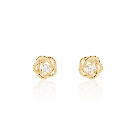 Boucles D'oreilles Puces Djanaelle Plaqué Or Jaune Oxyde De Zirconium - Clous d'oreilles Femme | Marc Orian