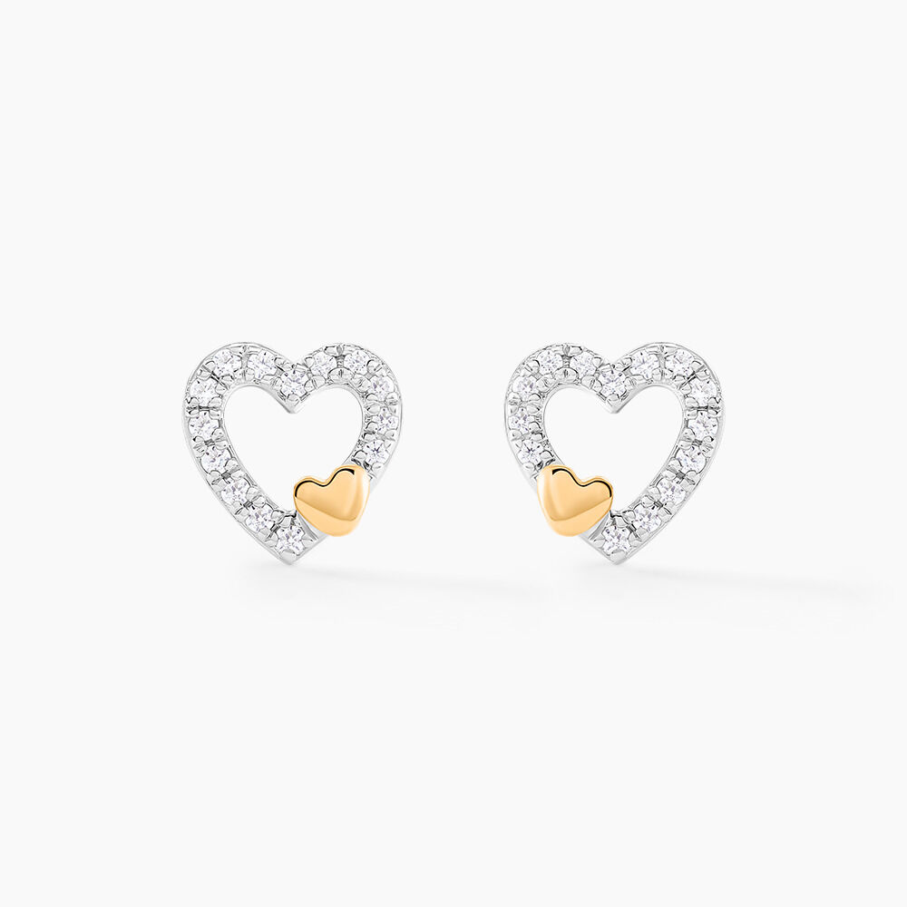 Boucles D'oreilles Puces Sorya Or Jaune Oxyde De Zirconium - Fête des mères Femme | Marc Orian