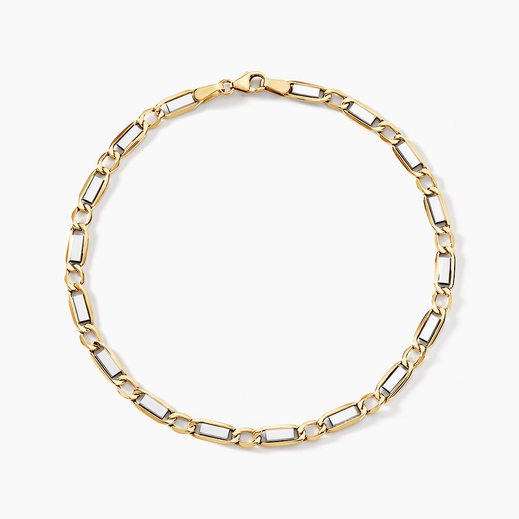 Bracelet Danae Plaquette Or Bicolore - Bracelets mailles Homme | Marc Orian