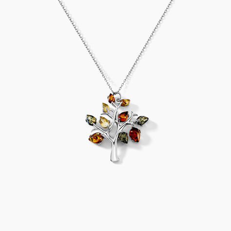 Collier Chahida Argent Blanc Ambre - Colliers avec pierres Femme | Marc Orian