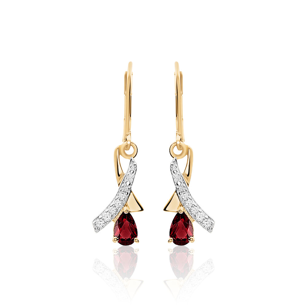 Boucles D'oreilles Pendantes Dyanah Plaque Or Jaune Oxyde De Zirconium - Pendantes Femme | Marc Orian