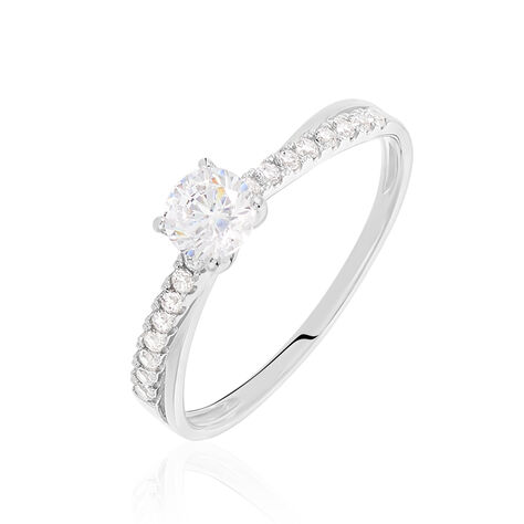 Bague Solitaire Kanel Or Blanc Oxyde De Zirconium - Bagues Solitaire Femme | Marc Orian