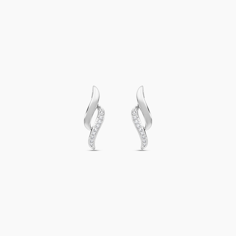 Boucles D'oreilles Puces Callum Or Blanc Diamant - Puces Femme | Marc Orian