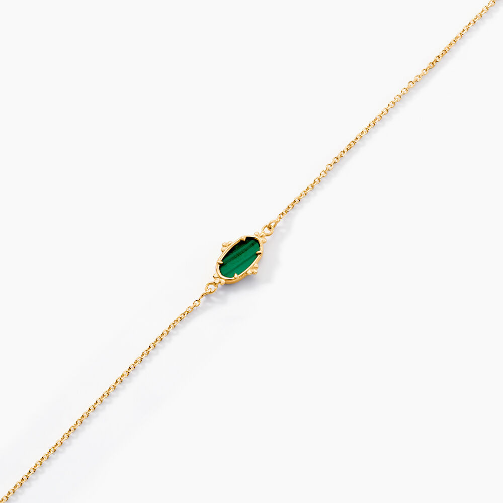 Bracelet Reflets Pop Or Jaune Malachite - Bracelets cha&icirc;nes Femme | Marc Orian