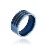 Bague Acier Bleu Luke - Bijoux fantaisie Homme | Marc Orian