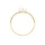 Bague Maria-francoise Or Jaune Perle De Culture Et Oxyde De Zirconium - Bagues de promesse Femme | Marc Orian