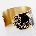 Bracelet Jonc Willem Acier Dore Smalto Noir - Bracelets joncs Femme | Marc Orian