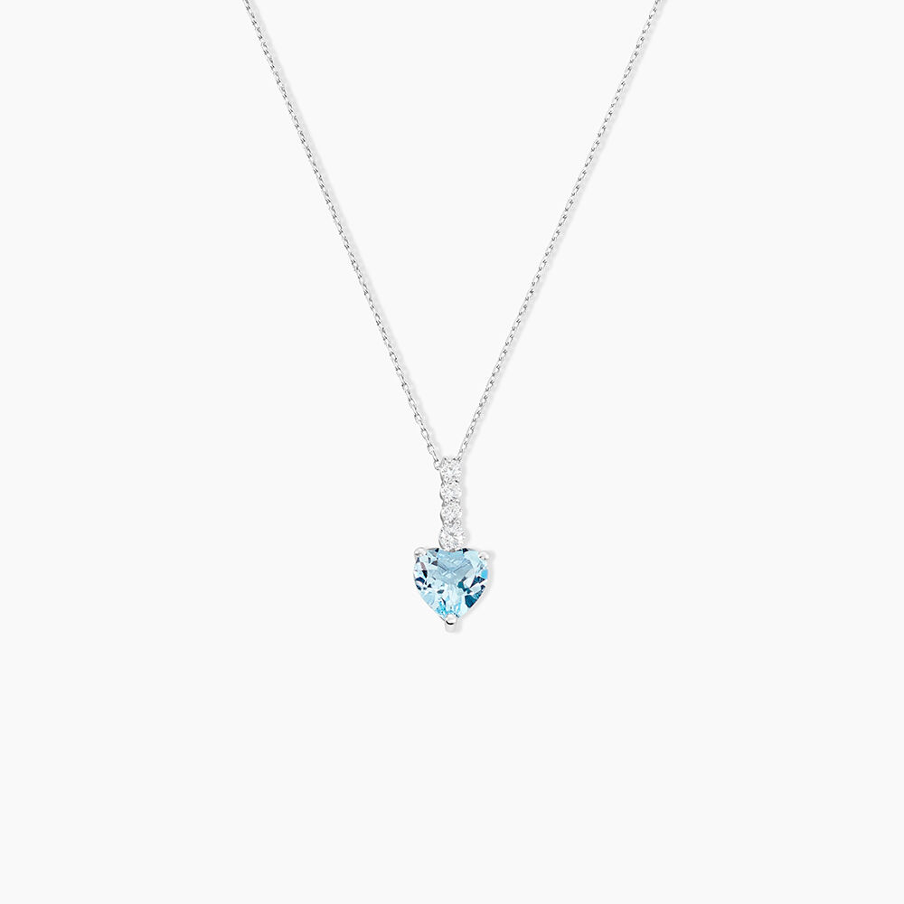 Collier Fany Or Blanc Topaze Et Oxyde De Zirconium - Colliers avec pierres Femme | Marc Orian