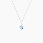 Collier Fany Or Blanc Topaze Et Oxyde De Zirconium - Colliers avec pierres Femme | Marc Orian