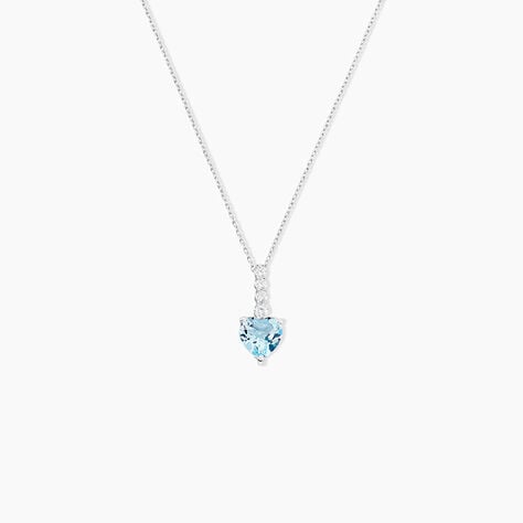 Collier Fany Or Blanc Topaze Et Oxyde De Zirconium - Colliers avec pierres Femme | Marc Orian