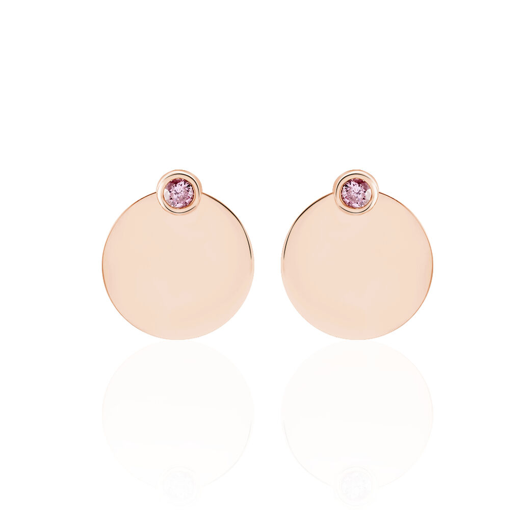 Bijoux D'oreilles Aleksandra Argent Rose Oxyde De Zirconium - Piercings d'oreilles Femme | Marc Orian
