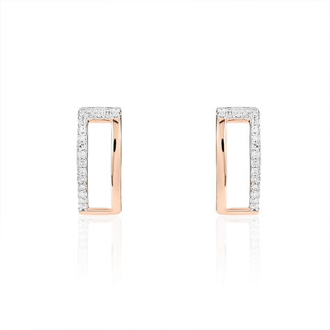 Boucles D'oreilles Puces Charlie Or Rose Diamant - Puces Femme | Marc Orian