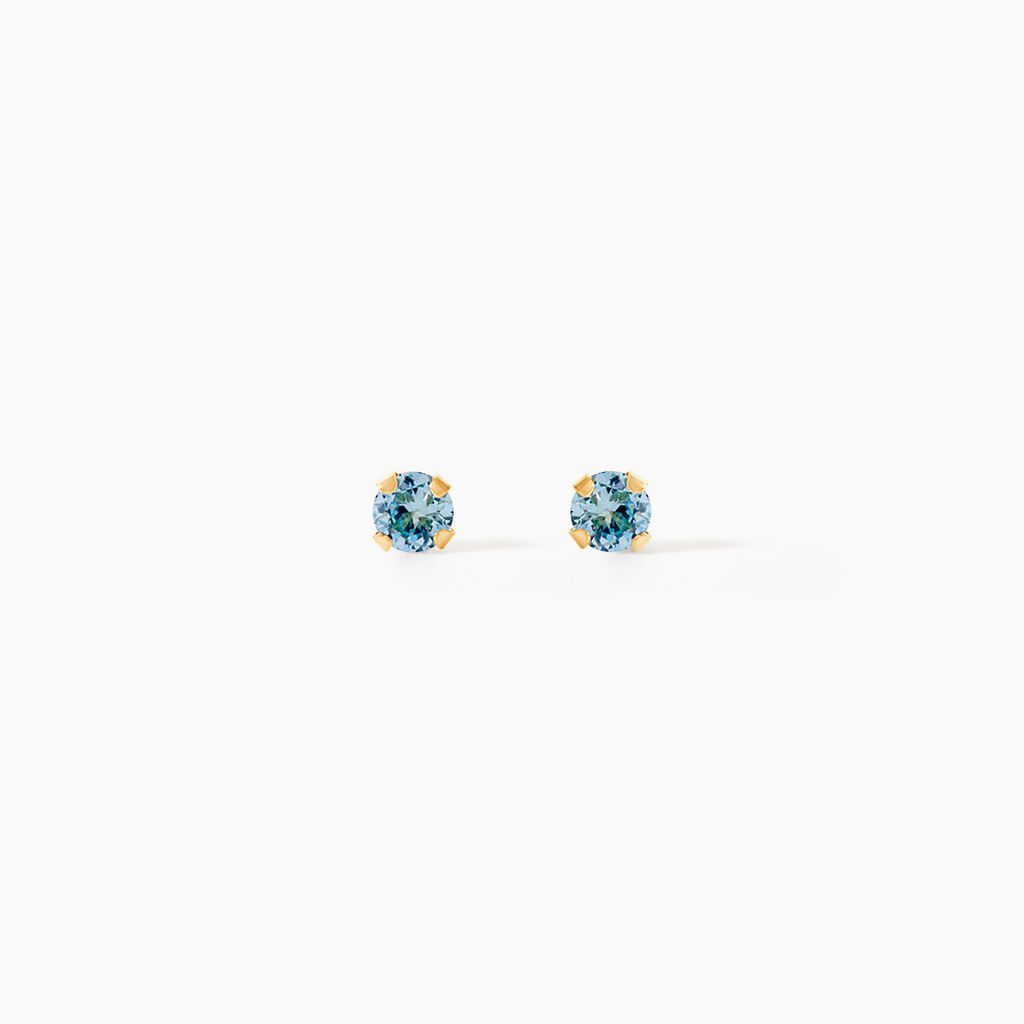 Boucles D'oreilles Puces Pepita Or Jaune Oxyde De Zirconium - Puces Famille | Marc Orian