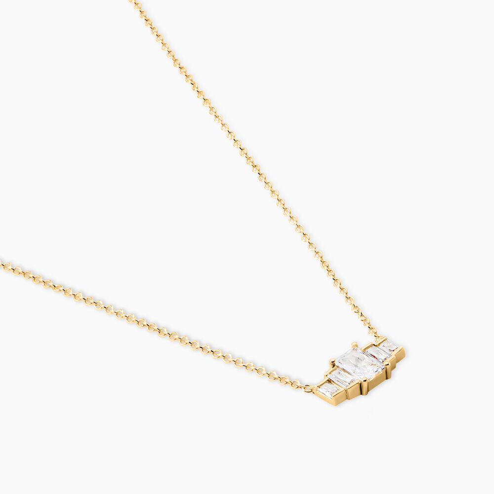 Collier Mireille Argent Dor&eacute; A L'Or 750/1000 Oxyde De Zirconium - Colliers avec pierres Femme | Marc Orian