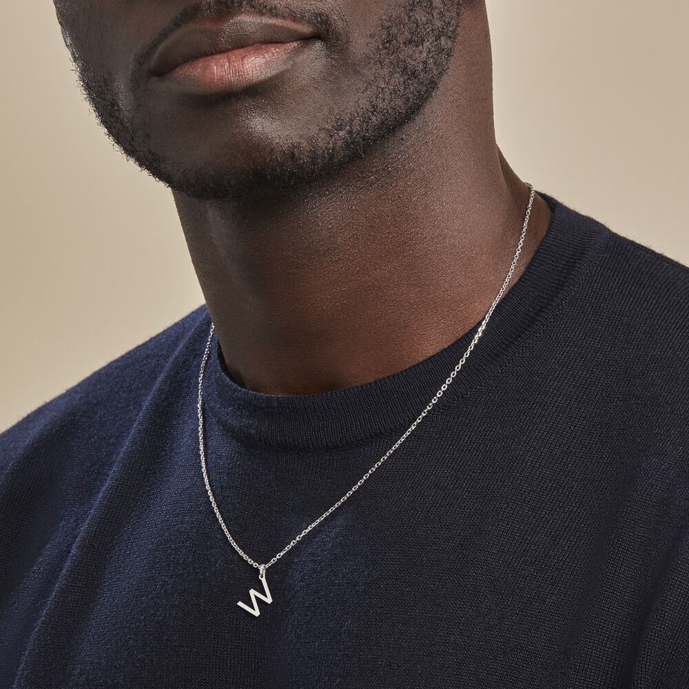 Pendentif Ionia Lettre Or Blanc - Pendentifs Famille | Marc Orian
