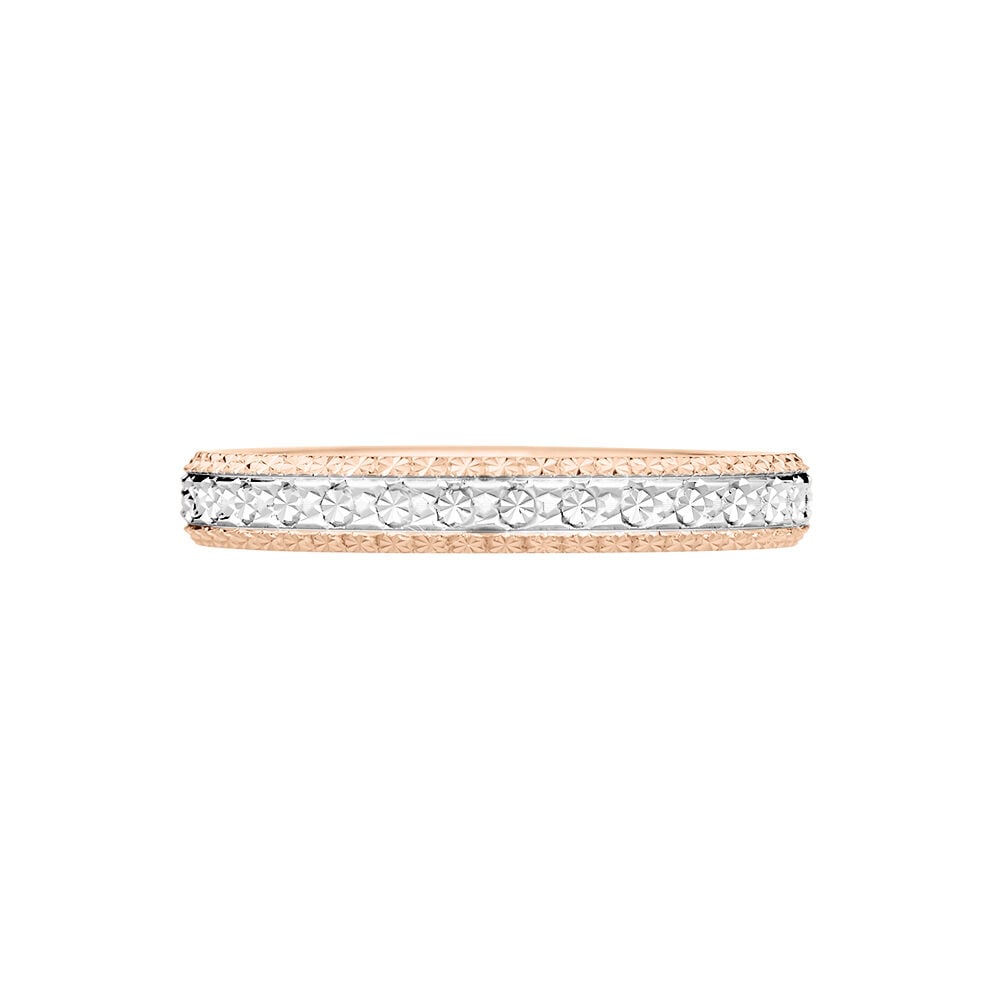 Alliance Multi Facettes Diamantee Demi Jonc Classique Or Bicolore - Alliances personnalisées Femme | Marc Orian