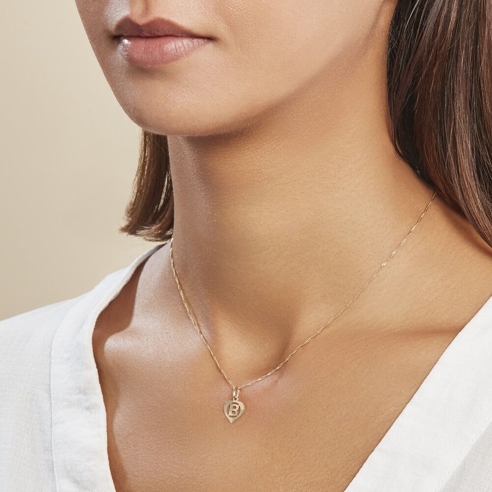 Pendentif Eudocie Coeur Lettre Or Jaune - Pendentifs Famille | Marc Orian