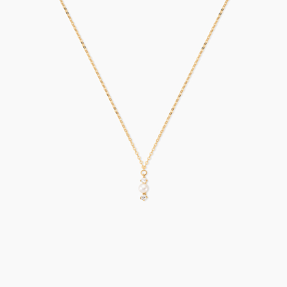 Collier Or Jaune Audrea Perle De Culture Oxydes De Zirconium - Colliers avec pierres Enfant | Marc Orian