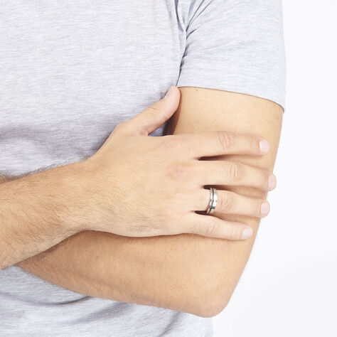 Bague Madine Acier Blanc Diamant - Bagues Homme | Marc Orian