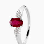Bague Edgina Or Blanc Rubis Et Diamant - Bagues vintage Femme | Marc Orian