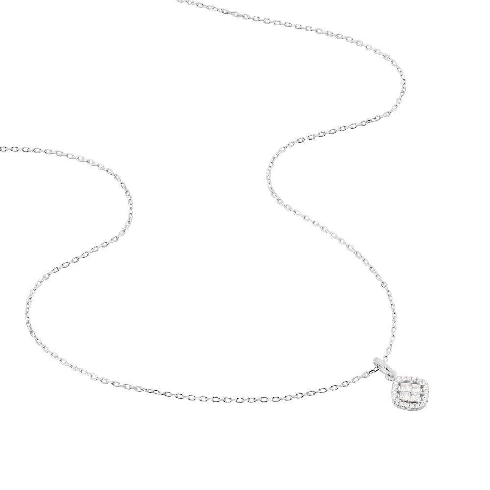 Collier Justina Argent Blanc Oxyde De Zirconium - Colliers avec pierres Femme | Marc Orian