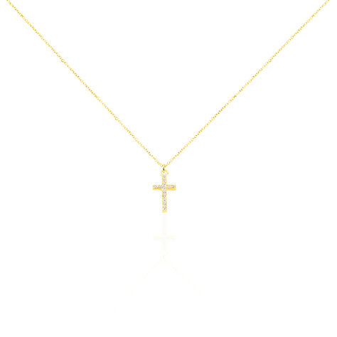 Collier Cobeia Croix Maille Forçat Or Jaune Oxyde De Zirconium - Colliers Femme | Marc Orian