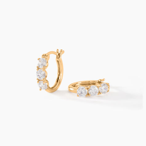Boucles D'oreilles Pendantes Jacotte Plaqué Or Oxyde De Zirconium - Créoles Femme | Marc Orian
