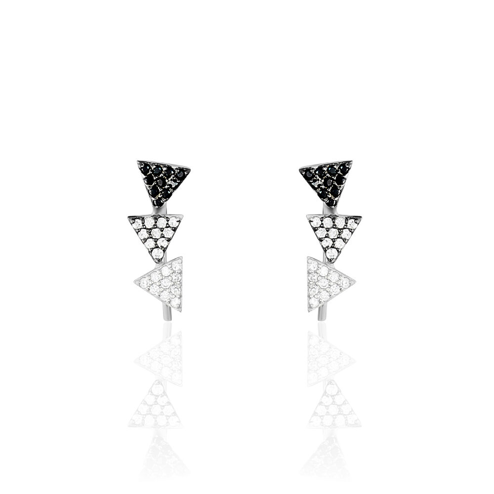 Boucles D'oreilles Puces Chleo Argent Blanc Oxyde De Zirconium - Puces Femme | Marc Orian