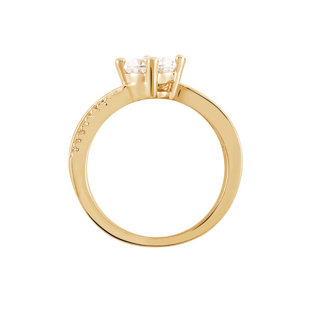 Bague Solitaire Sarah-lee Plaqu&eacute; Or Jaune Oxyde De Zirconium - Bijoux fantaisie Femme | Marc Orian